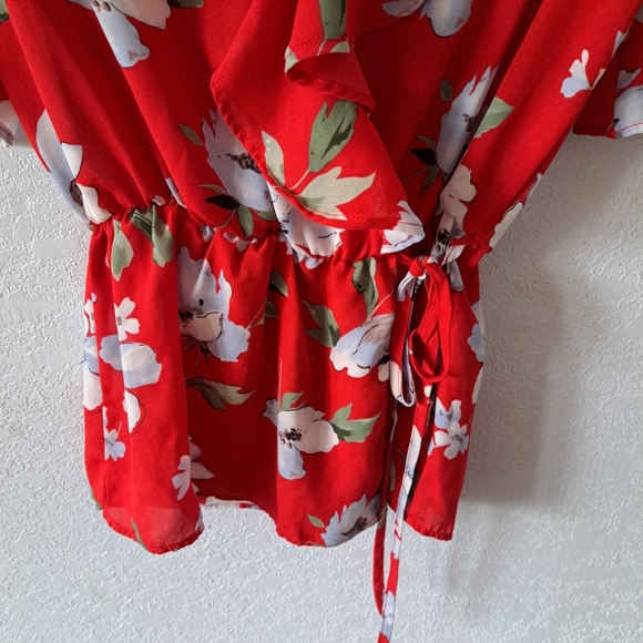 Sienna Sky Red Floral Blouse - Picture 3 of 6